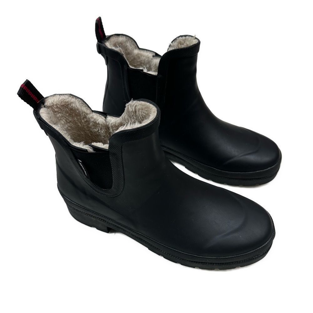 Tretorn Lina Chelsea Rain Boots Fur Lined Rubber Waterproof Size 9